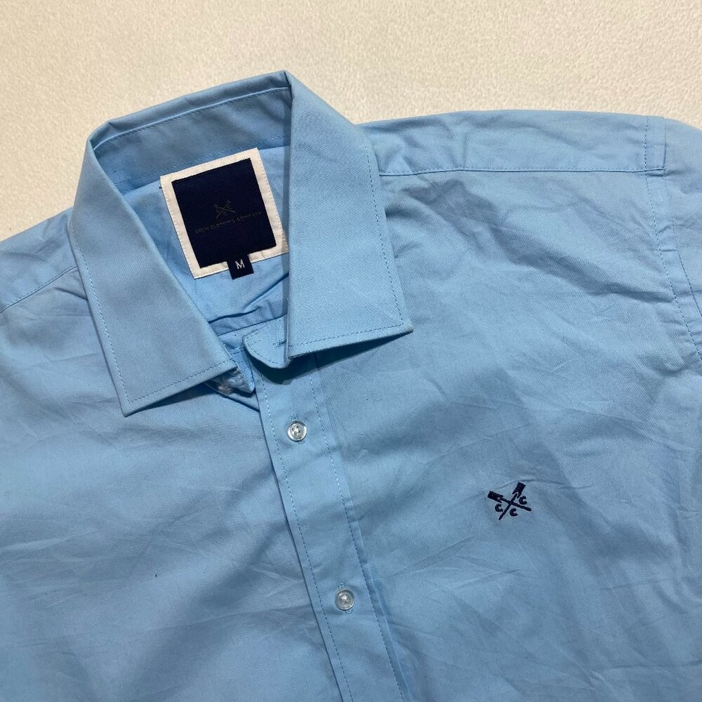 Crew Clothing Company NWT Dress Shirt mens Medium Sky Blue Button down cotton